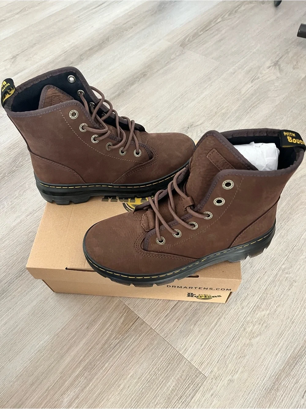 NEW Dr. Martens Dark Brown Charlee Chukka Utility Boots Leather 8